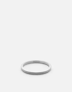 1.5mm Silver Band, Matte Silver