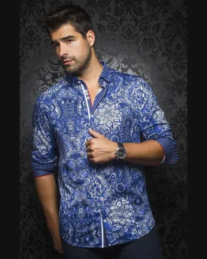 Au Noir DEL FLORINO Navy Dress Shirt Style VO-000129