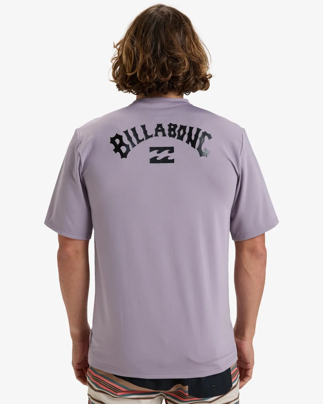 Billabong Men's Arch Wave Short Sleeves UPF 50 Surf T-Shirt Light Purple EBYWR03019-SKW0