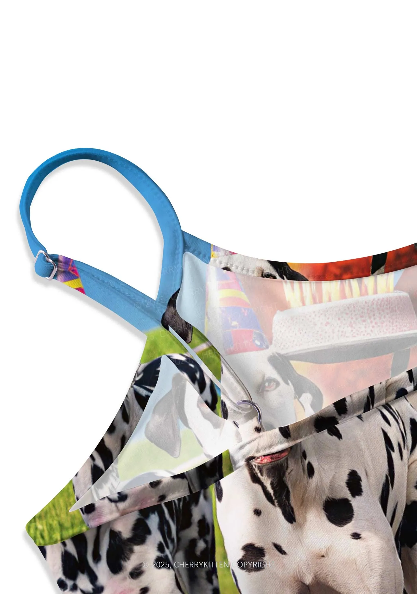 Dogs Birthday Party Y2K Print Slip Dress Cherrykitten