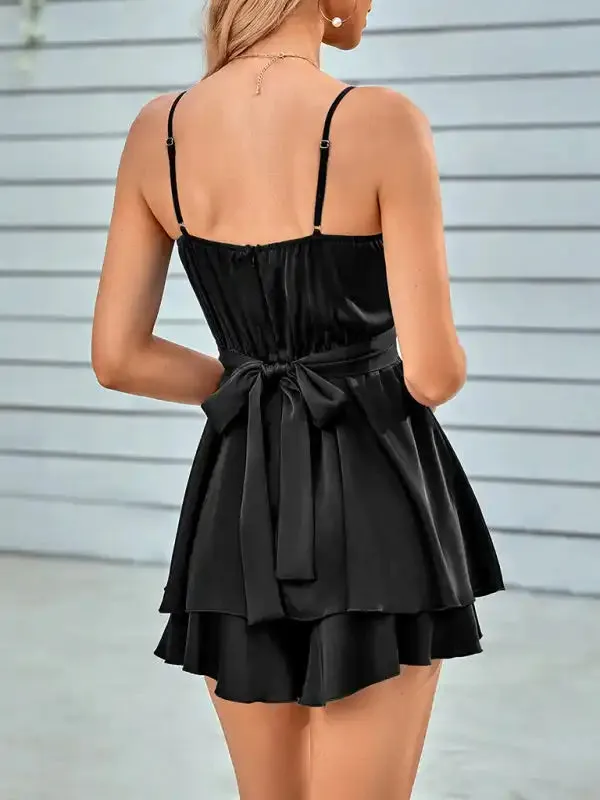 Elegant and Sexy Women’s Cross-border Casual Solid Color Sling Waist Jumpsuit for Women
