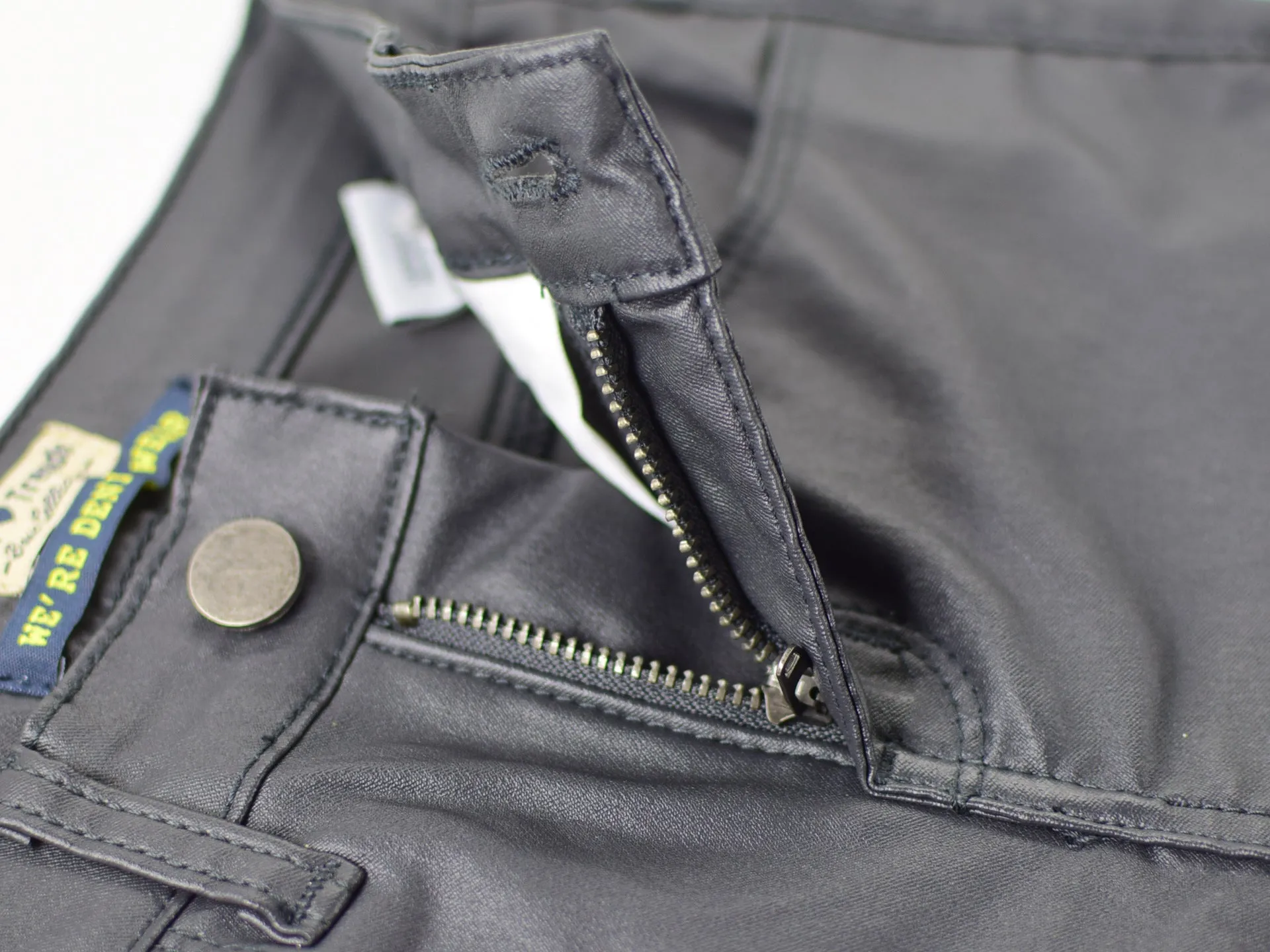 Fashion Body Leather Denim Pants
