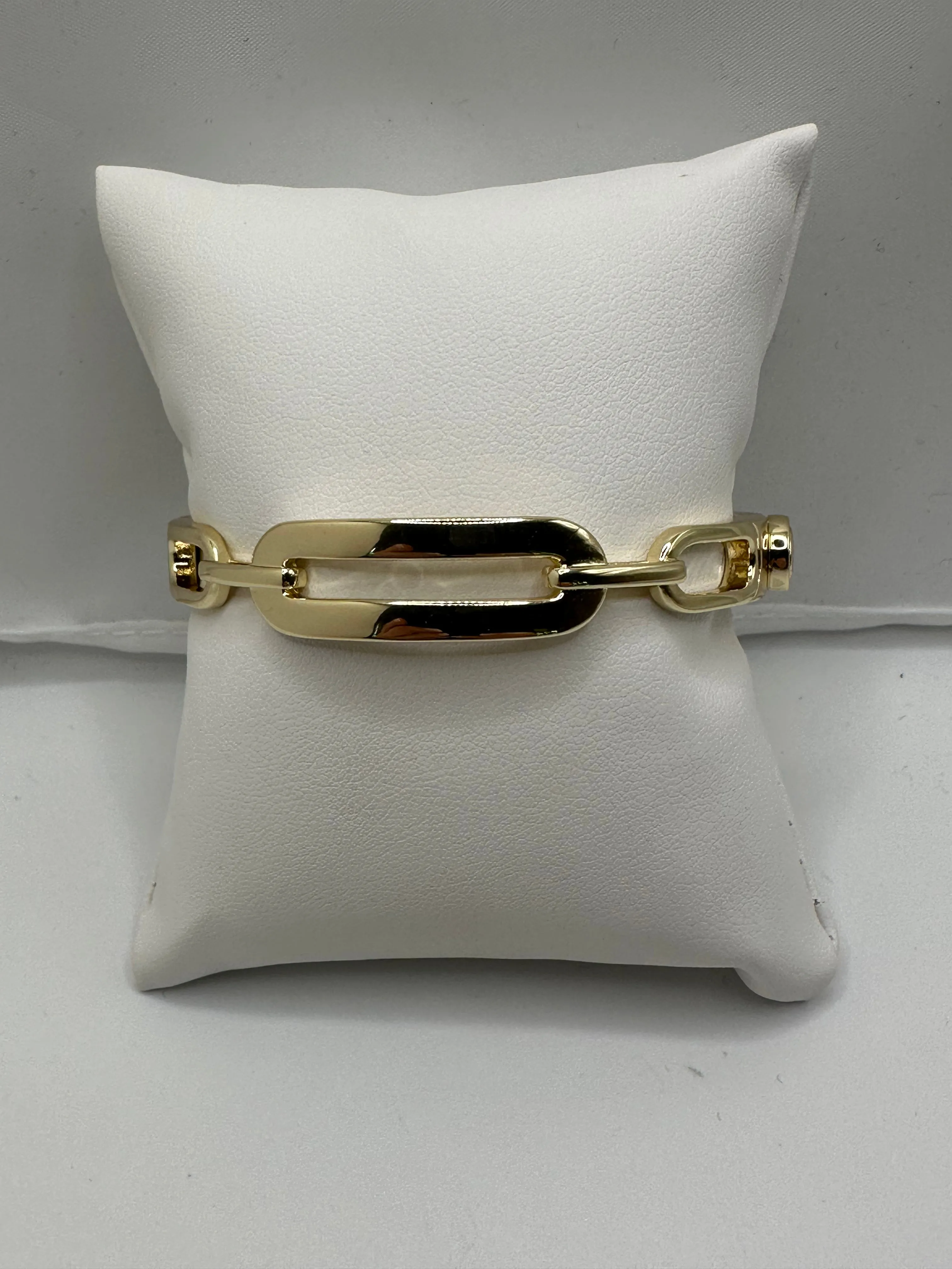 Gold Link Bangle with Push Closure