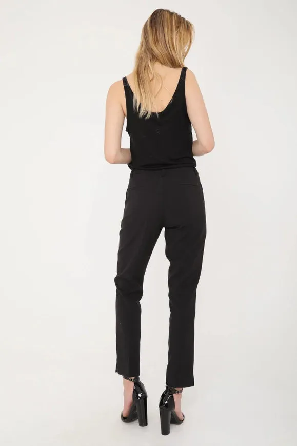 High Waist Cigarette Pants Black