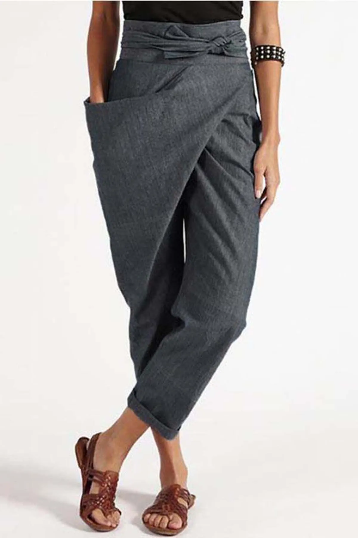 High Waist Cotton Harem Summer Pants