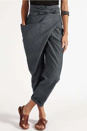 High Waist Cotton Harem Summer Pants