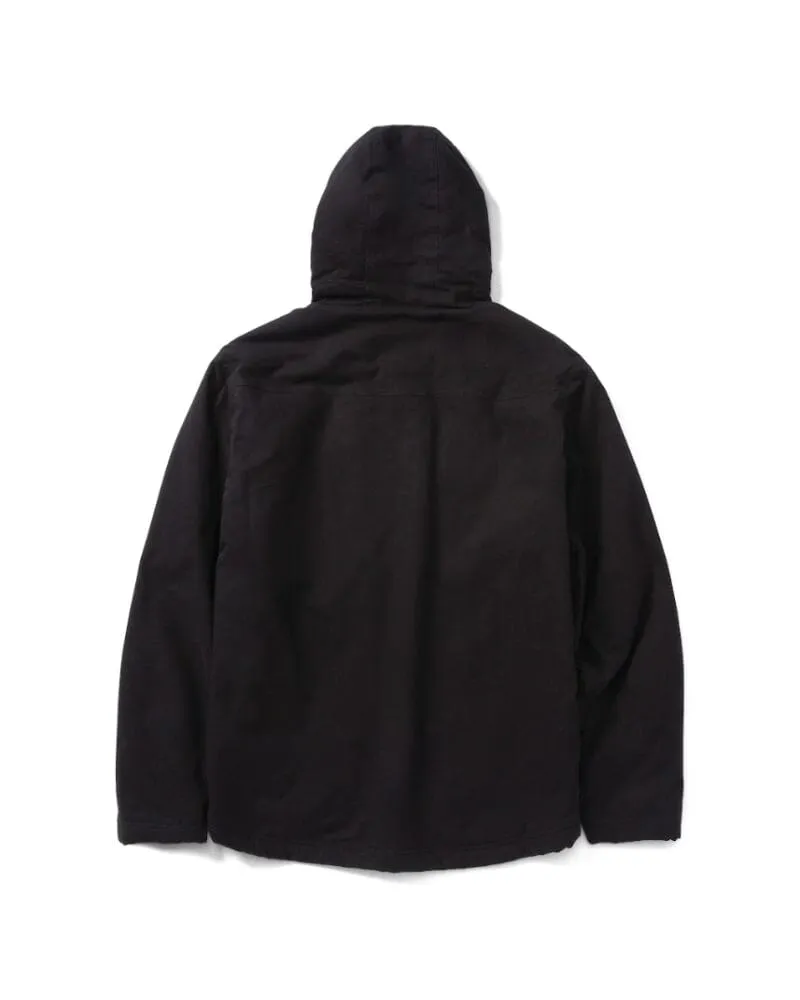 Hooded Sherpa Lined Jacket - Black