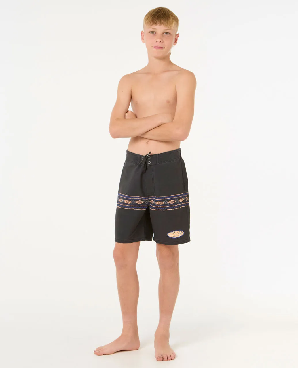 Mirage Raw Energy Geo Boardshorts - Boys (8-16 years) - Washed Black