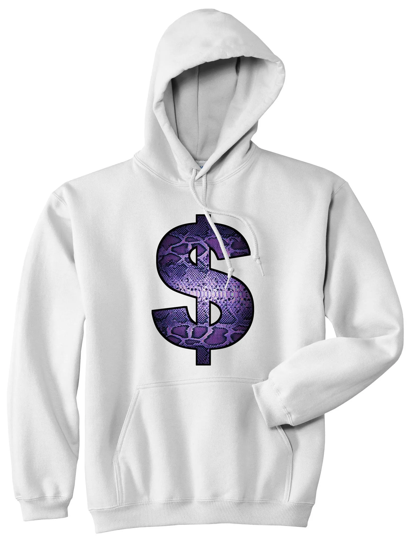 Snakeskin Money Sign Purple Animal Print Boys Kids Pullover Hoodie Hoody