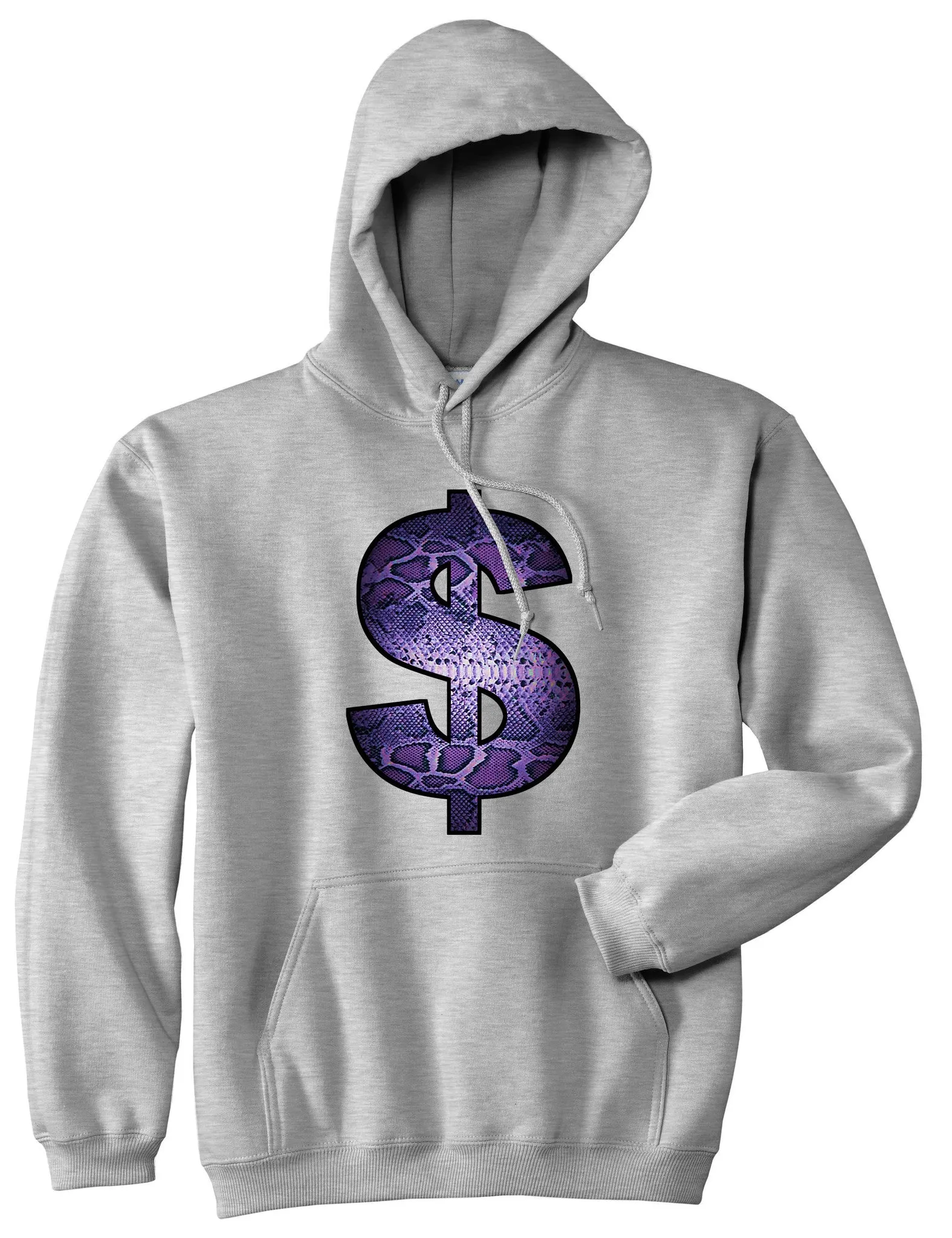 Snakeskin Money Sign Purple Animal Print Boys Kids Pullover Hoodie Hoody