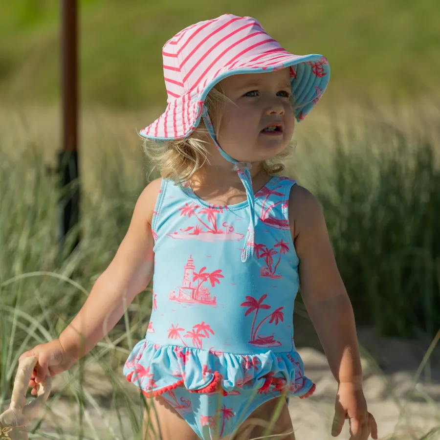 Snapper Rock Lighthouse Island Sustainable Reversible Bucket Hat G00654 - Blue