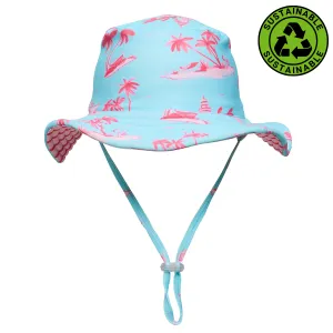 Snapper Rock Lighthouse Island Sustainable Reversible Bucket Hat G00654 - Blue