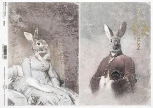VINTAGE SOPHISTICATED RABBITS TALE R1812 BY ITD COLLECTION