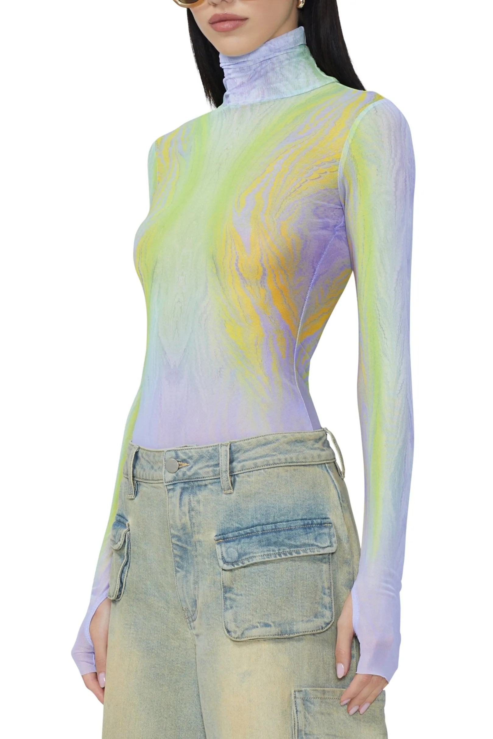 Zadie Top - Placed Citrus Swirl