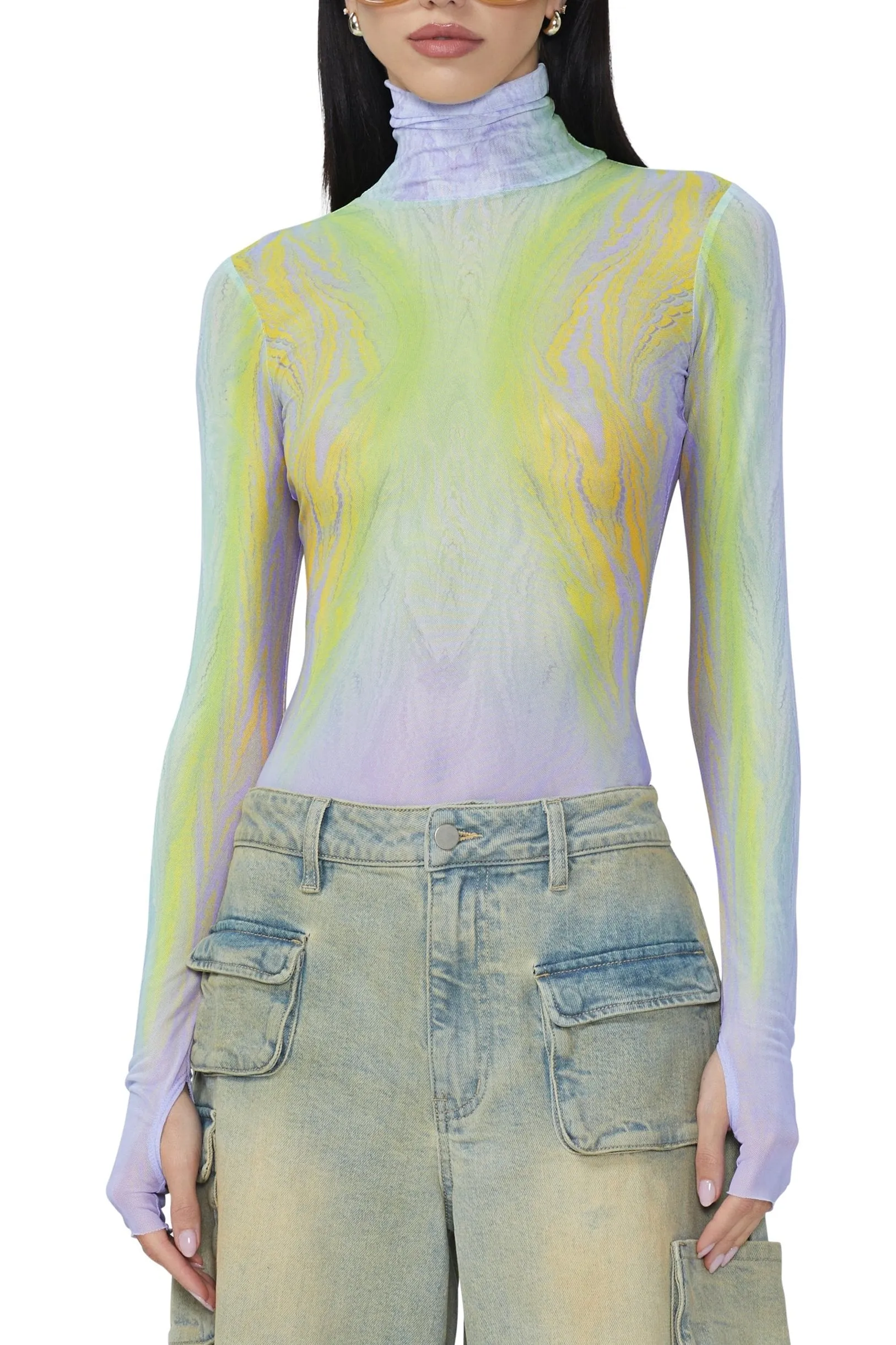 Zadie Top - Placed Citrus Swirl