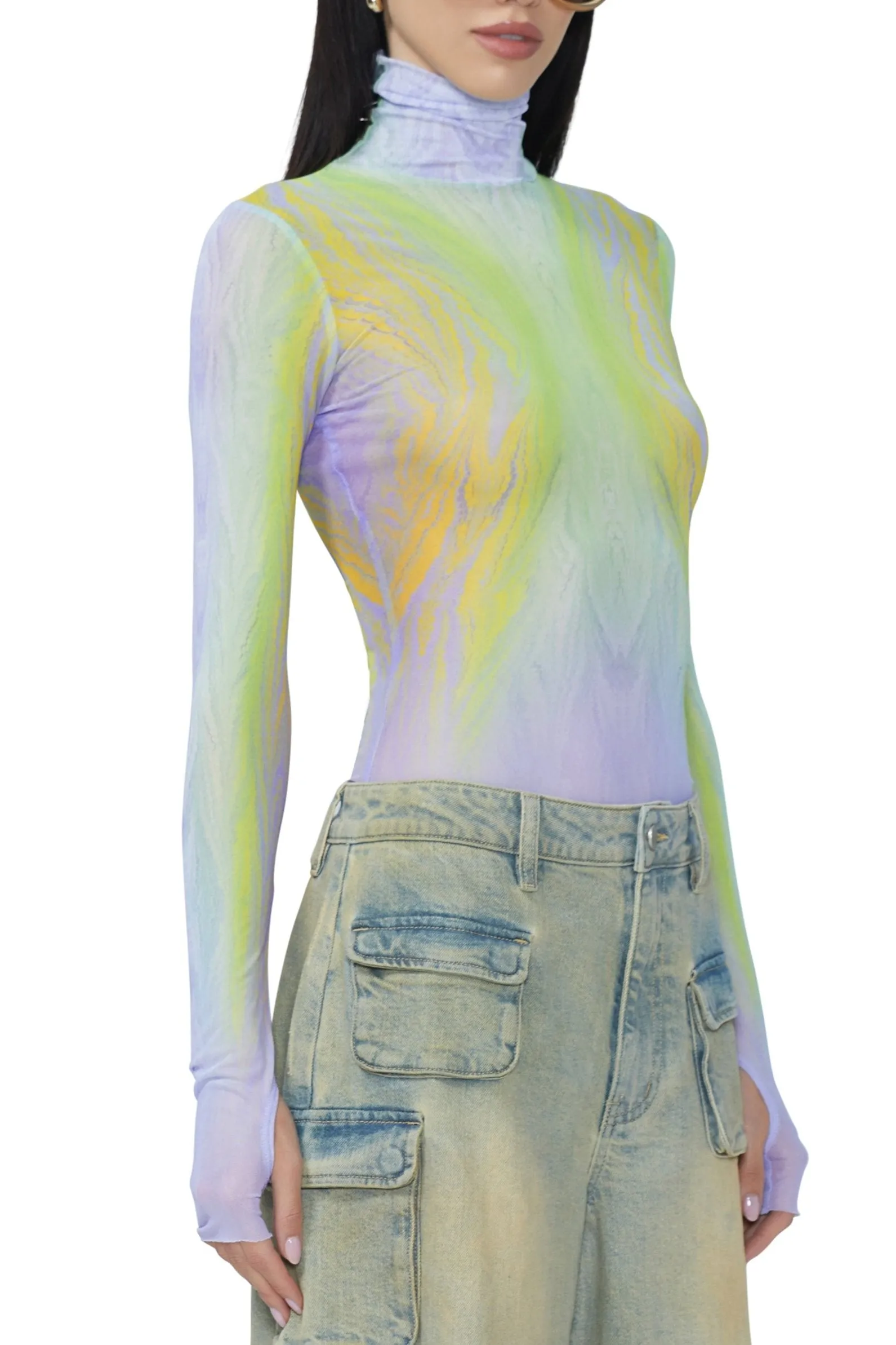 Zadie Top - Placed Citrus Swirl