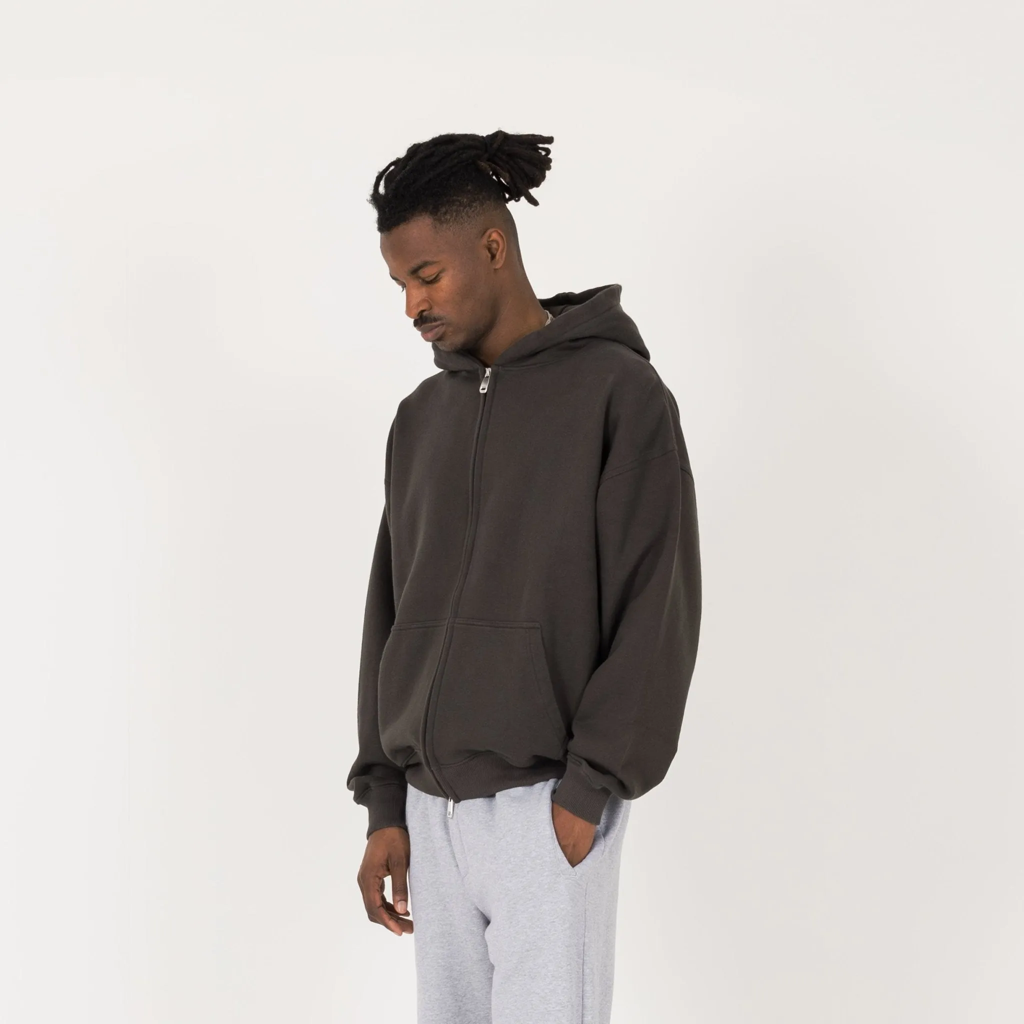 Zip Hoodie - Dark Mocha