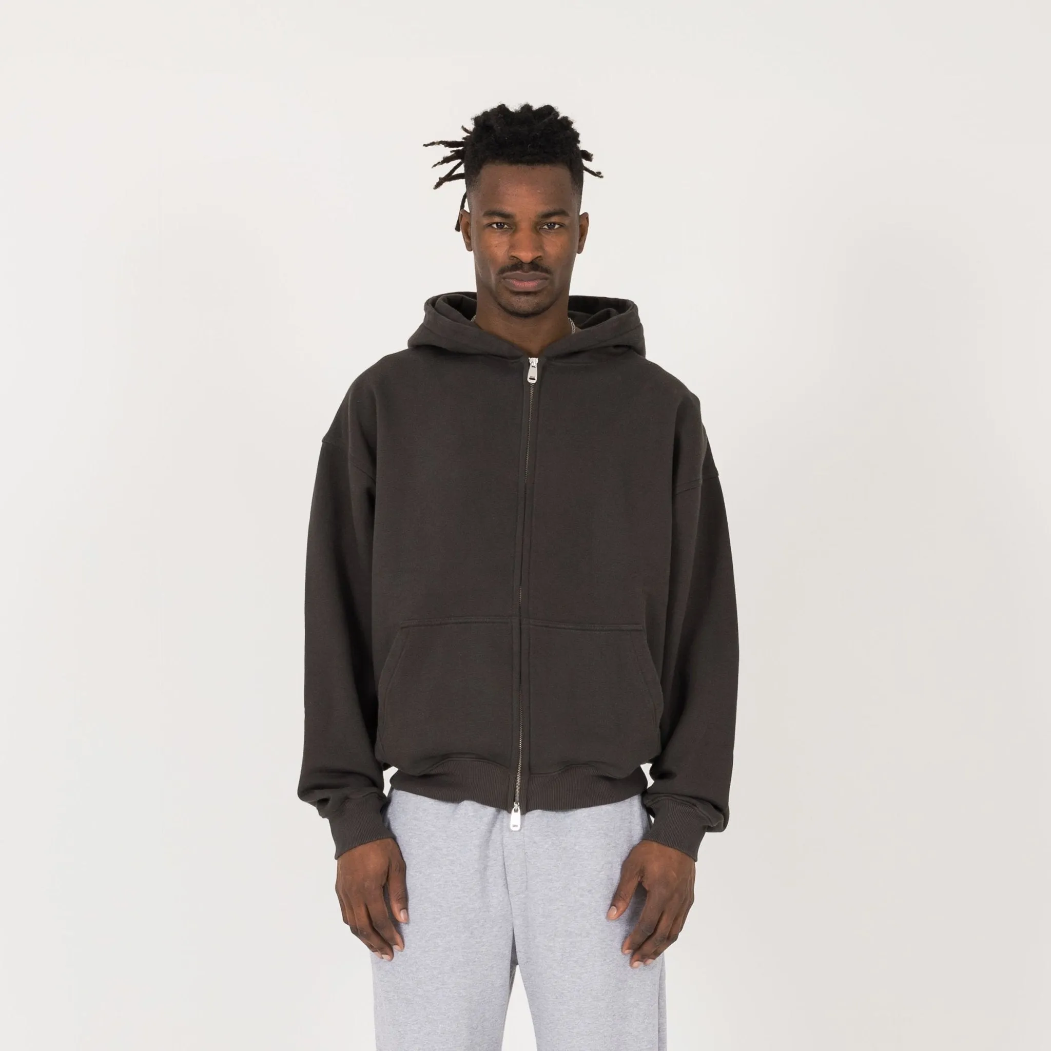 Zip Hoodie - Dark Mocha